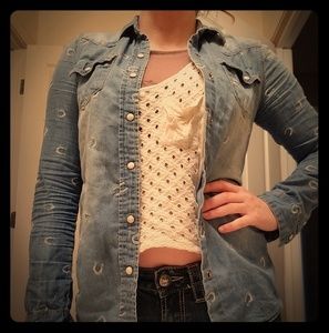 Roxy button up Jean shirt